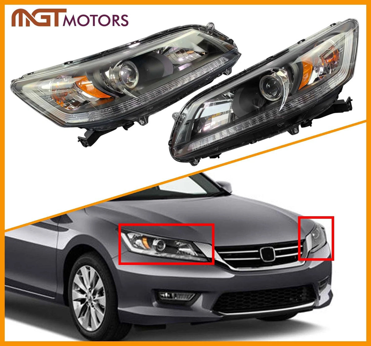 Set of 2 Headlights for Honda Accord (2013–2015) HO2502151 HO2503151