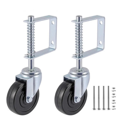 Spring Loaded Gate Caster Wheel for 250 lbs Capacity (4-Inch Rubber & Swivel)