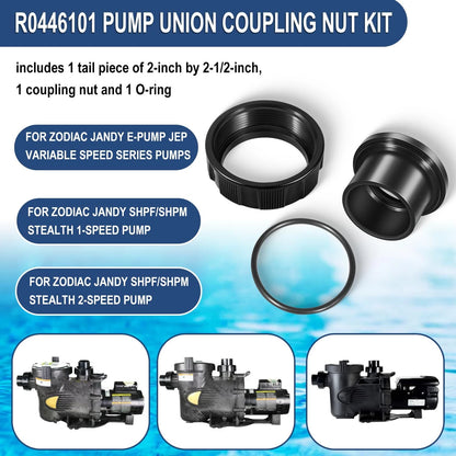 2" x 2.5" Tail Piece with O-Ring and Coupling Nut for Zodiac Jandy