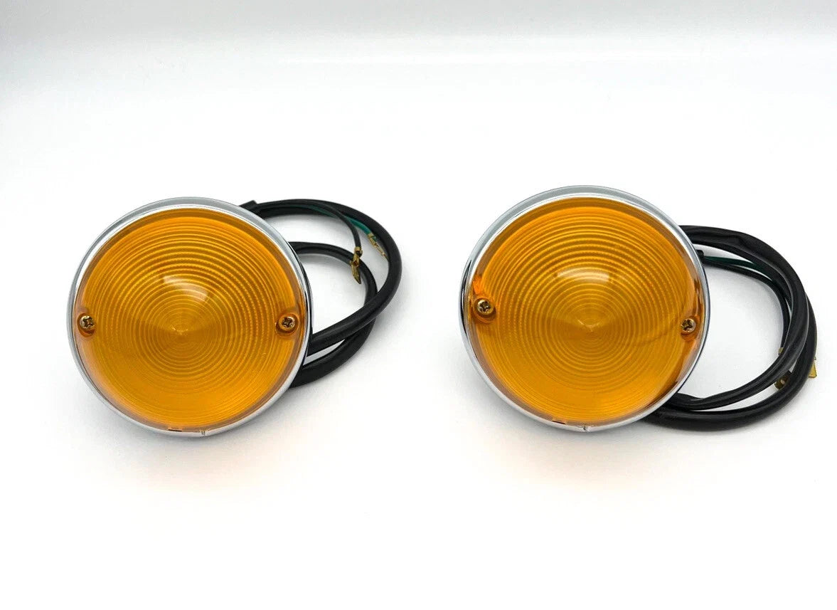 Amber Turn Signal Parking Light Assemblies Front for Chevy GMC (1955–1957)