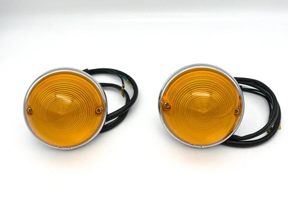 Amber Turn Signal Parking Light Assemblies Front for Chevy GMC (1955–1957)