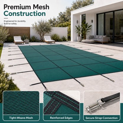 Safety Pool Cover for Above/Inground Pools (16x32, 18x36, 20x40 FT)