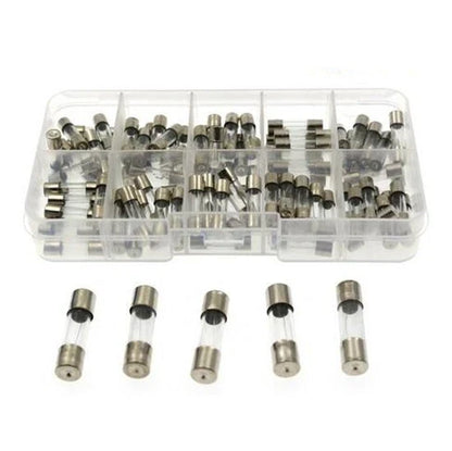 Set of 100 Fast-Blow Glass Tube Fuses