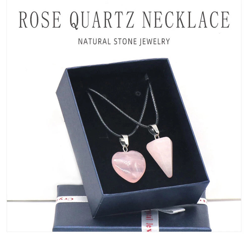 Natural Crystal Healing Stone Reiki Pendant Necklace