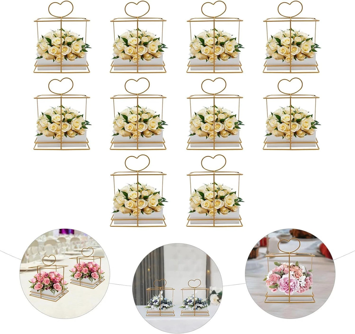10pcs Gold Vases for Centerpieces Wedding Party Decoration