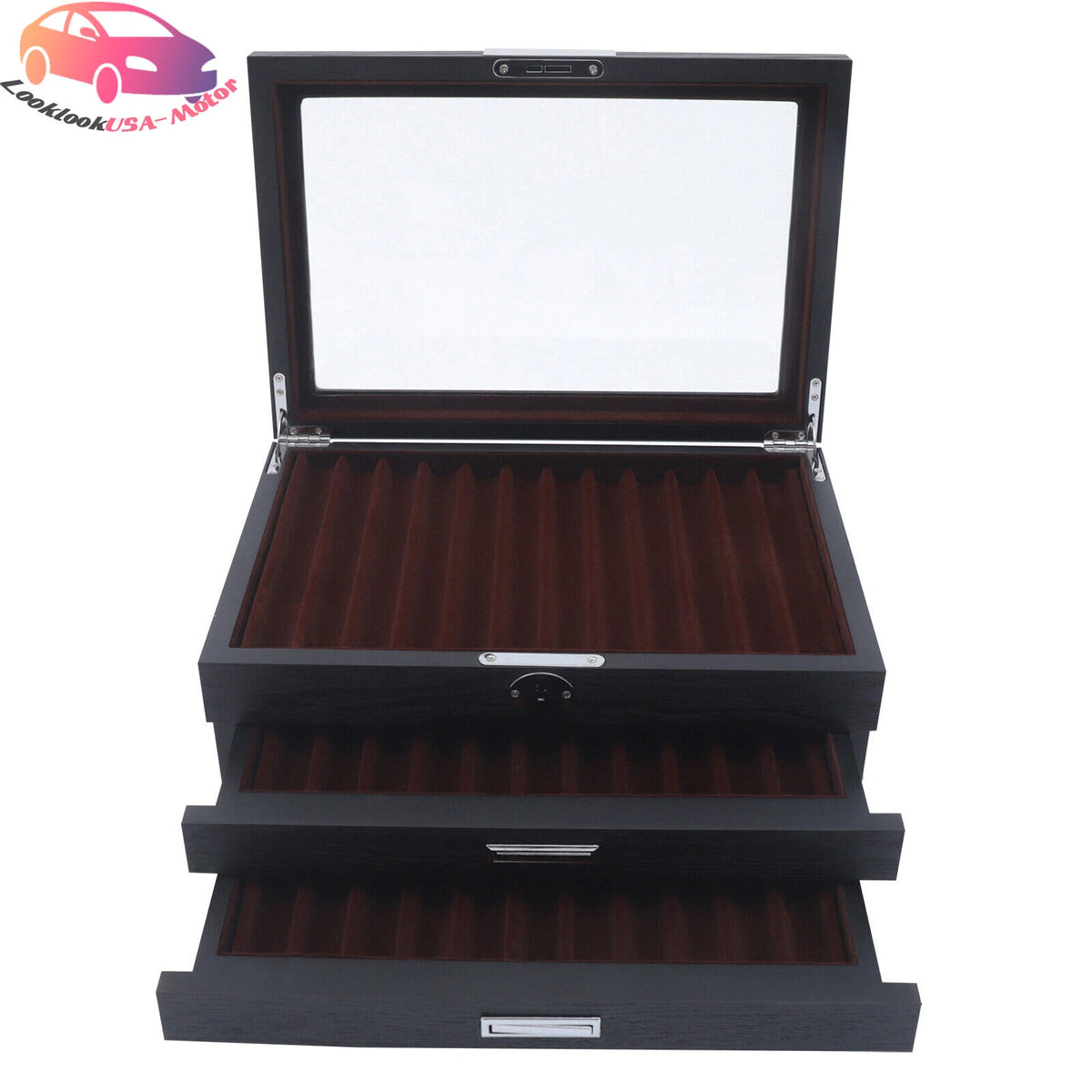 12 Slot Wood Fountain Pen Display Case for Collectors