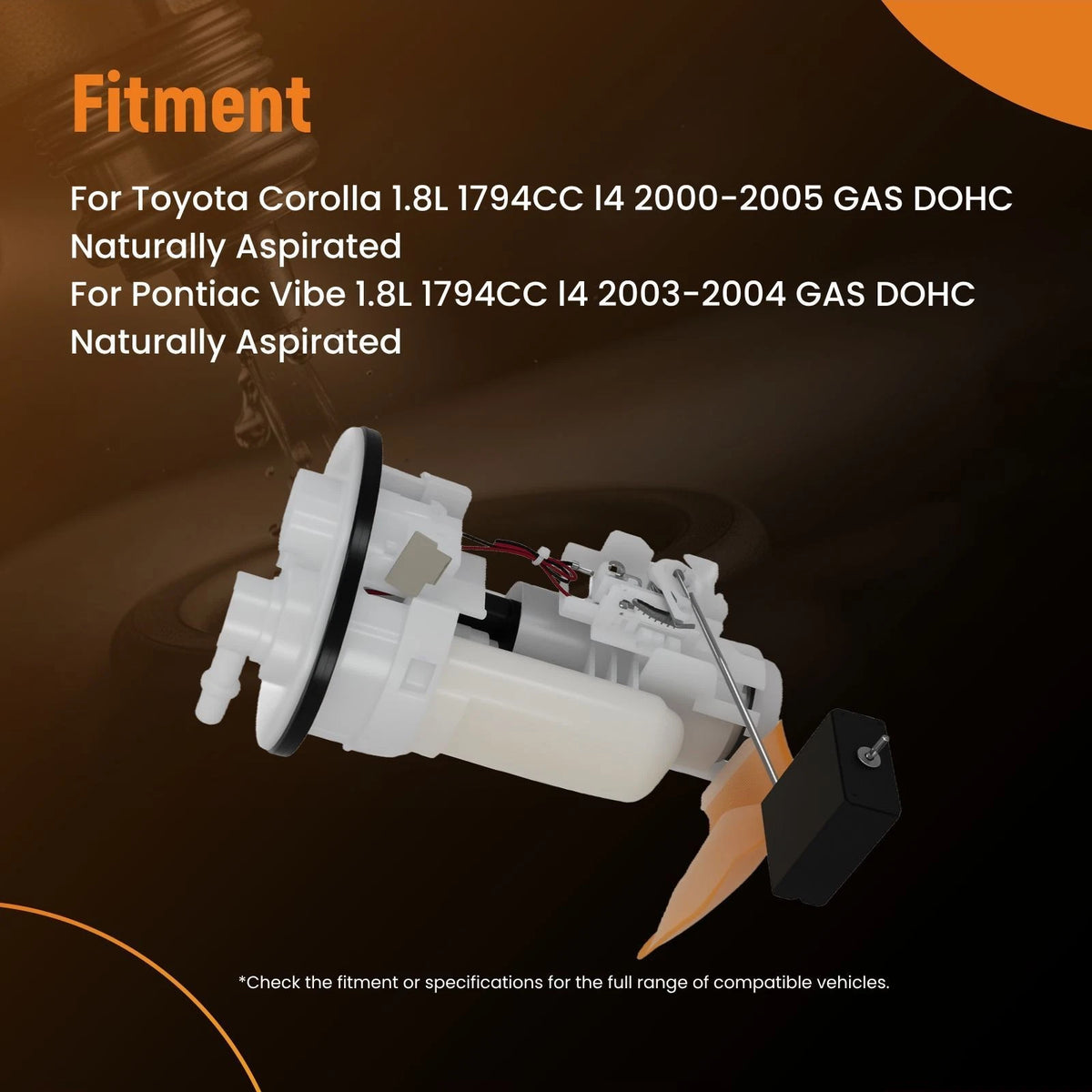 Fuel Pump Assembly for Toyota Matrix Pontiac Vibe (2003–2004) UQWX39 P77242M SP9164M
