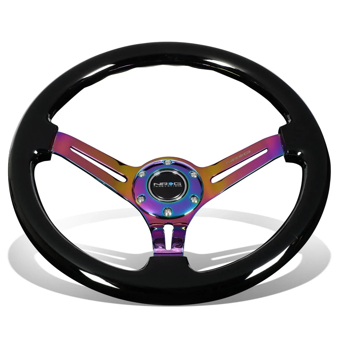 35cm Deep Dish Neo Chrome Steering Wheel for NRG