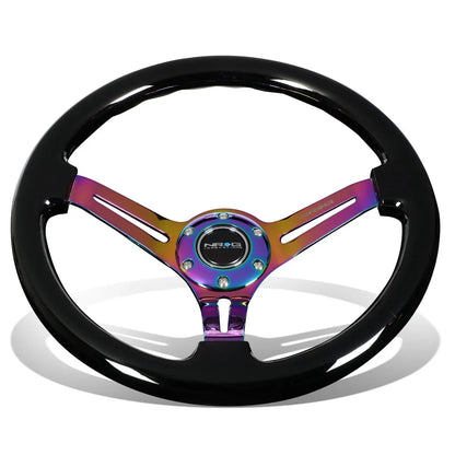 35cm Deep Dish Neo Chrome Steering Wheel for NRG