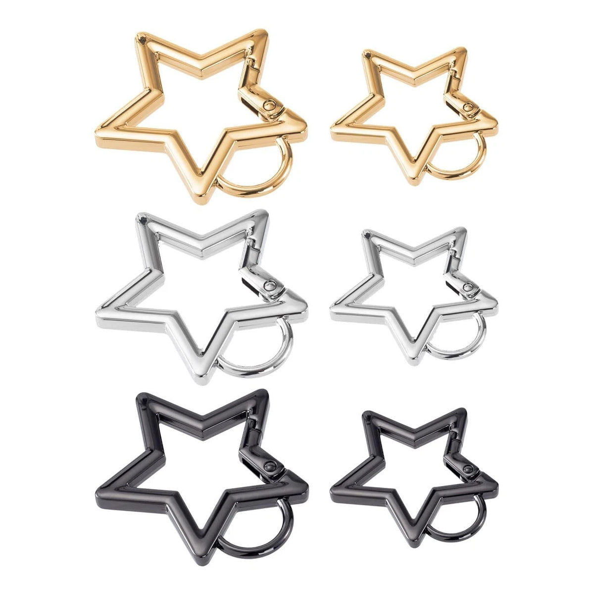6X Stainless Steel Keychain Clips for Carabiner (3 Colours)
