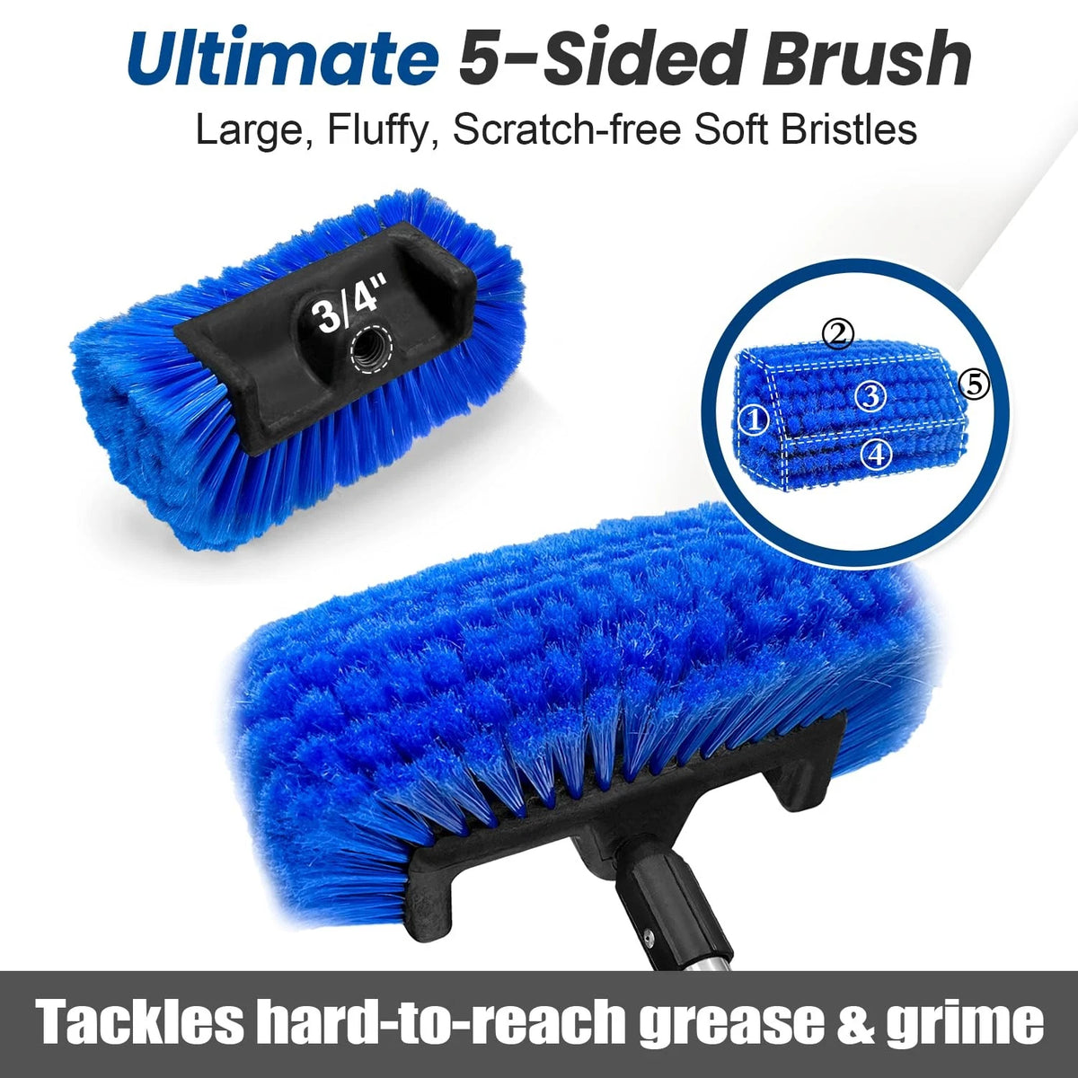 65'' Five-Sided Car Wash Brush for Scratch-Free Cleaning