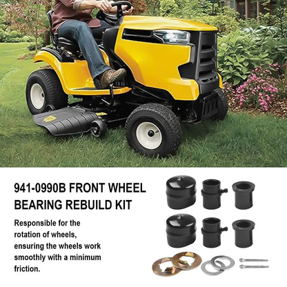 Front Wheel Bearing Rebuild Kit for Lawn Equipment (Metal, Rubber)