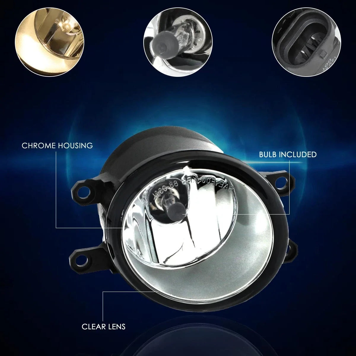 Set of 2 Fog Lights for Toyota Camry/Corolla/RAV4 (2006–2015)