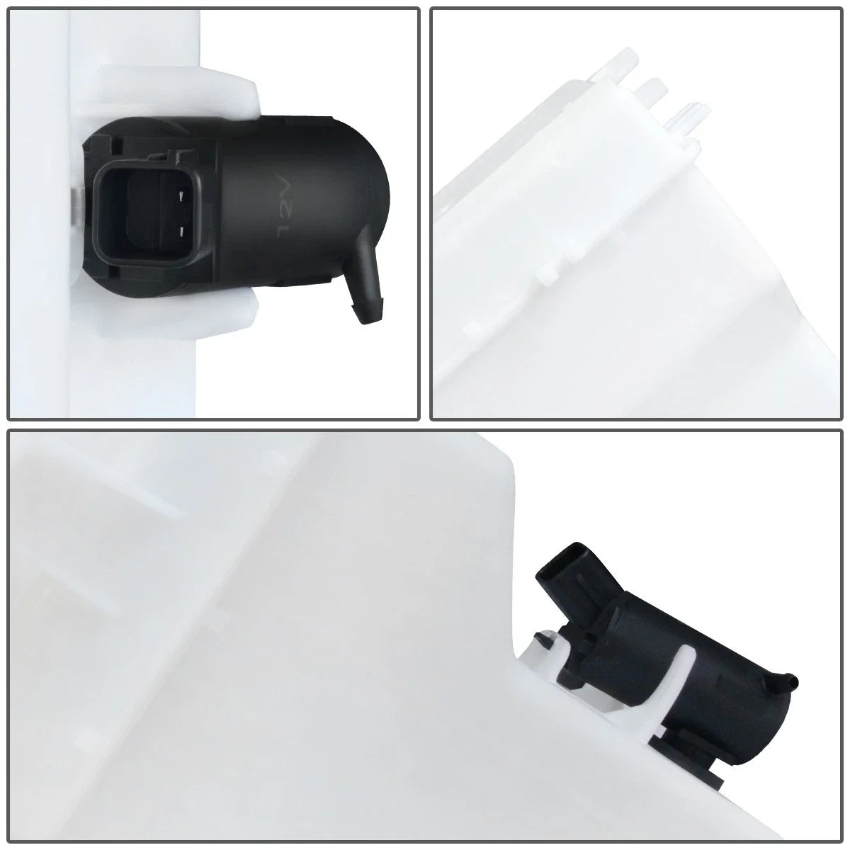 Windshield Washer Fluid Reservoir Tank Bottle w/ Cap + Pump for Kia Rio (2006–2011)
