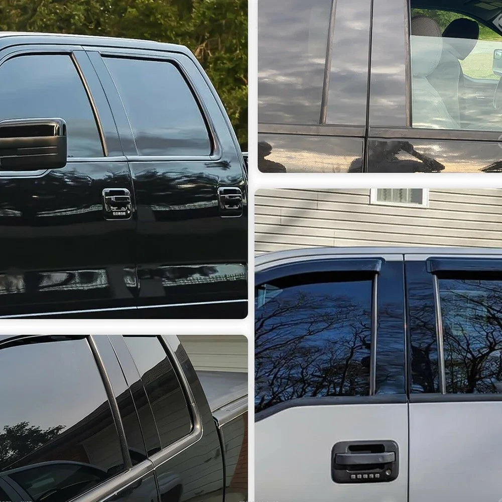 Set of 4 Black Pillar Post Trim Covers for Ford F150 (2004–2014)