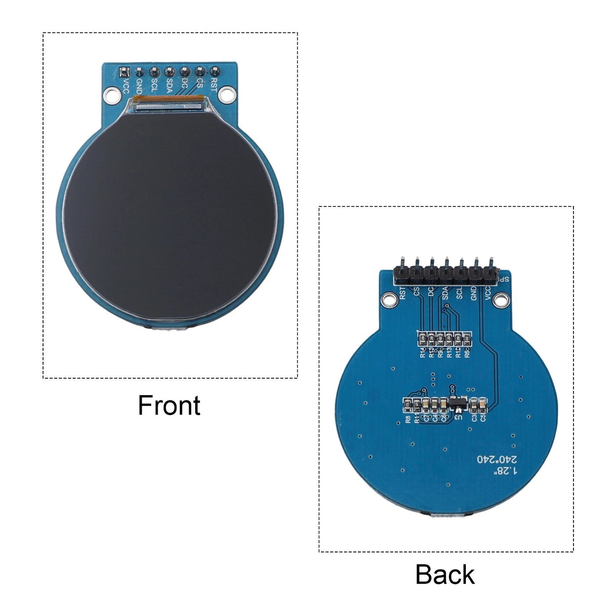 2X 28 Inch Circular TFT Display for Arduino Projects
