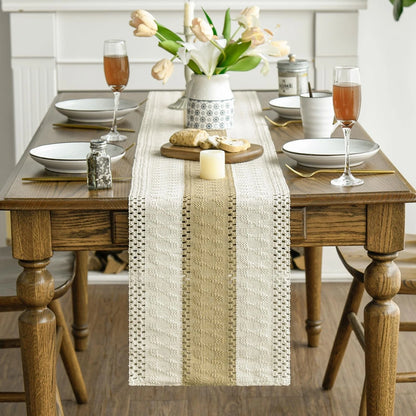 Burlap Brown Rustic Table Runner for Kitchen Dining (Seasonal Holiday)