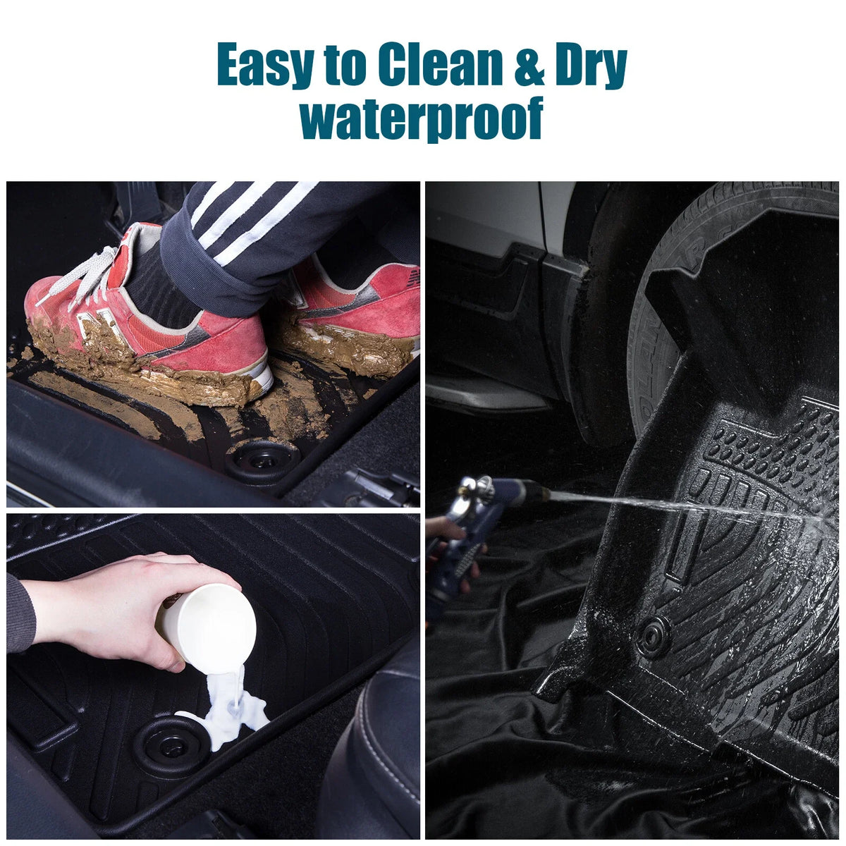 Set of 4 TPE Rubber Floor Mats for Volkswagen Jetta (2019–2023)