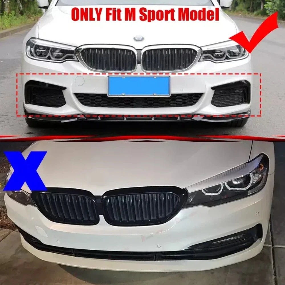 MP Style Gloss Front Bumper Lip for BMW 5 Series G30 G31 G38 (2017–2019)