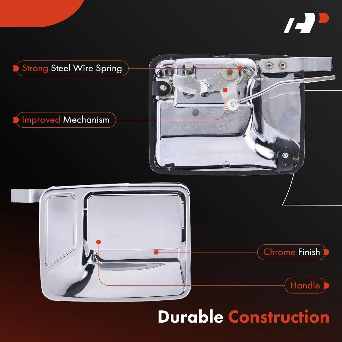 2X Rear Exterior Door Handle for Ford F-250 F-350 Super Duty (2011–2016)