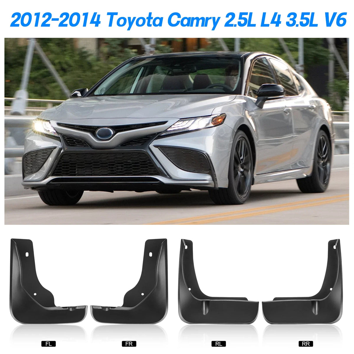 Splash Mud Guards Flaps for 2012–2014 Toyota Camry Sedan (4-Door) (2.5L/3.5L)