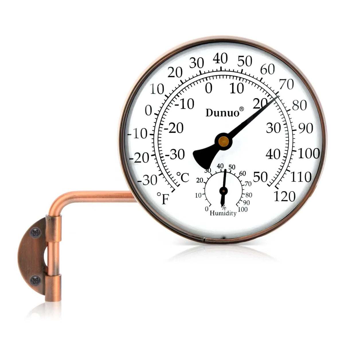 4-Inch Copper Outdoor Thermometer for Patio, Greenhouse