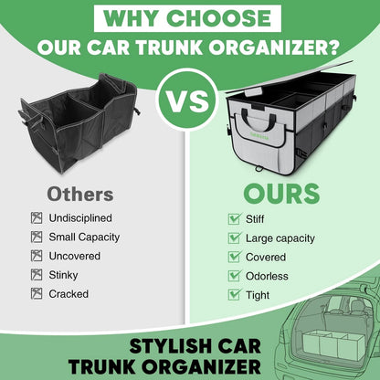 Car Trunk Organizer with Insulated Grocery Bag for Universal Fit (110L)
