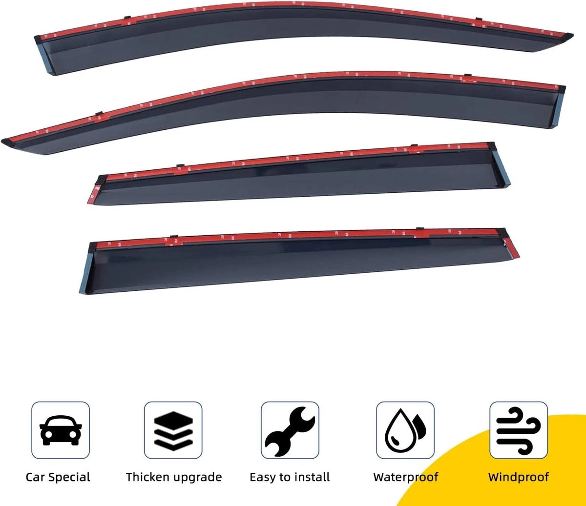 Window Visors for Honda CR-V (2017–2022) Smoke Tint Chrome