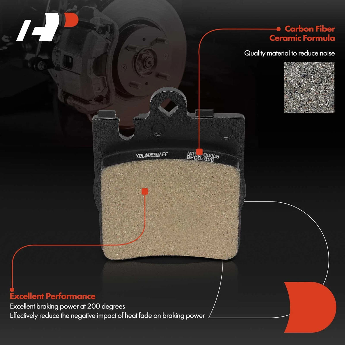 Set of 4 Rear Ceramic Brake Pads for Mercedes-Benz C230 C280 C350 C240 (2003–2007) P-876, P.876