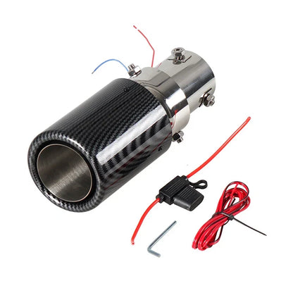 LED Muffler Tip Tail Pipe for Universal Cars - Carbon Fiber Curved