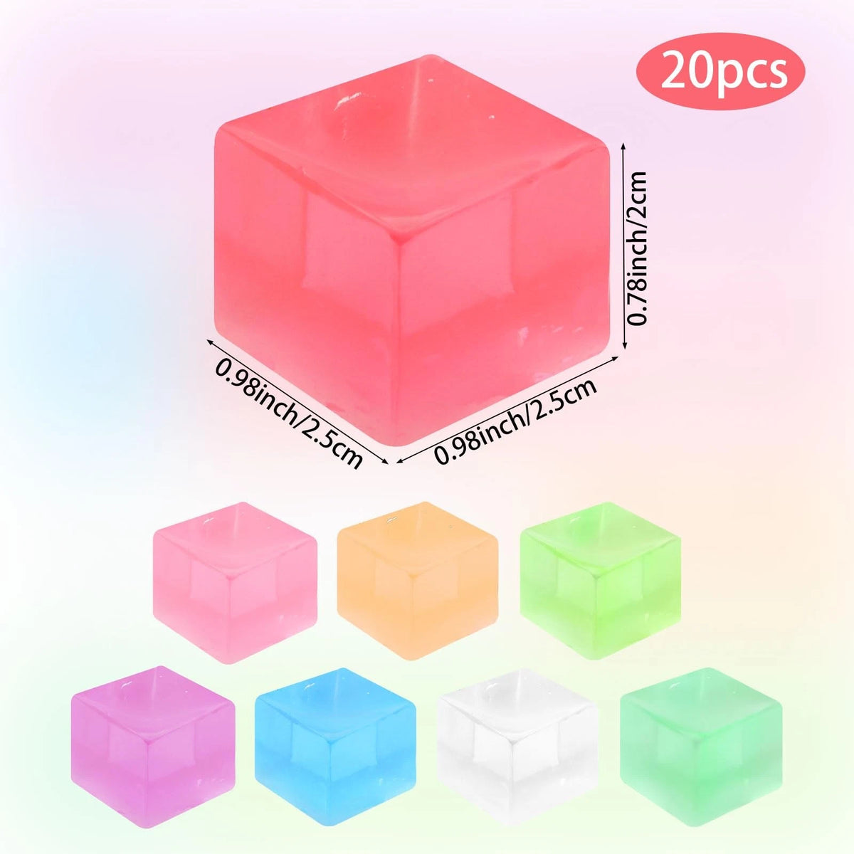 20Pcs Stress Cube Squishy for (0.98 inch)