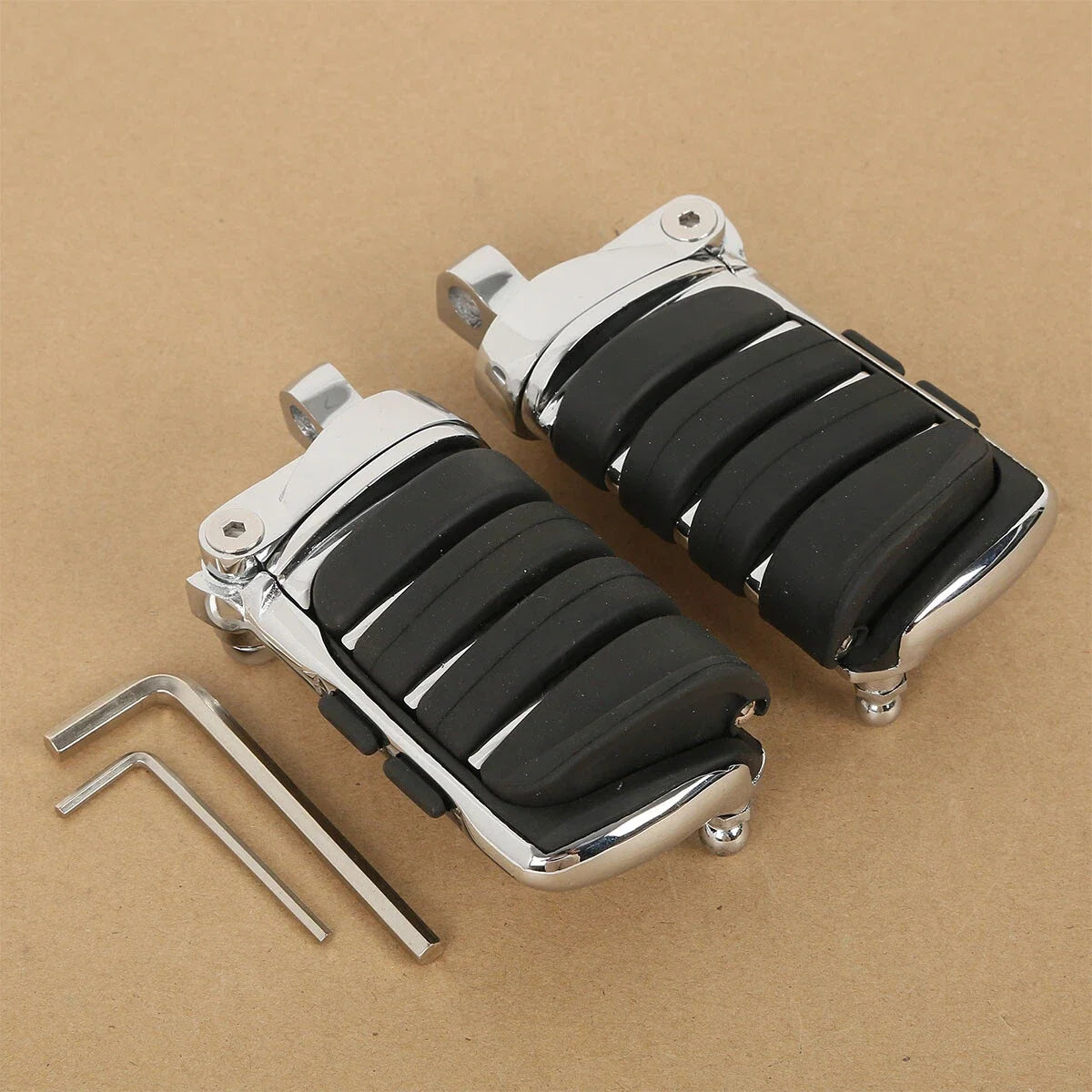 Pair Chrome Switchblade Male Mount Foot Pegs for Harley Touring Dyna