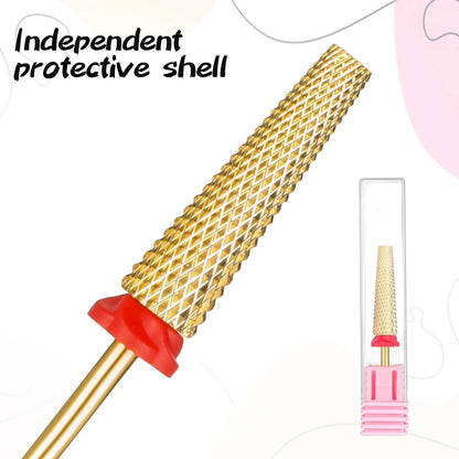 5-in-1 Nail Drill Bits Set for 3/32'' Cross Tapered Carbide Bit