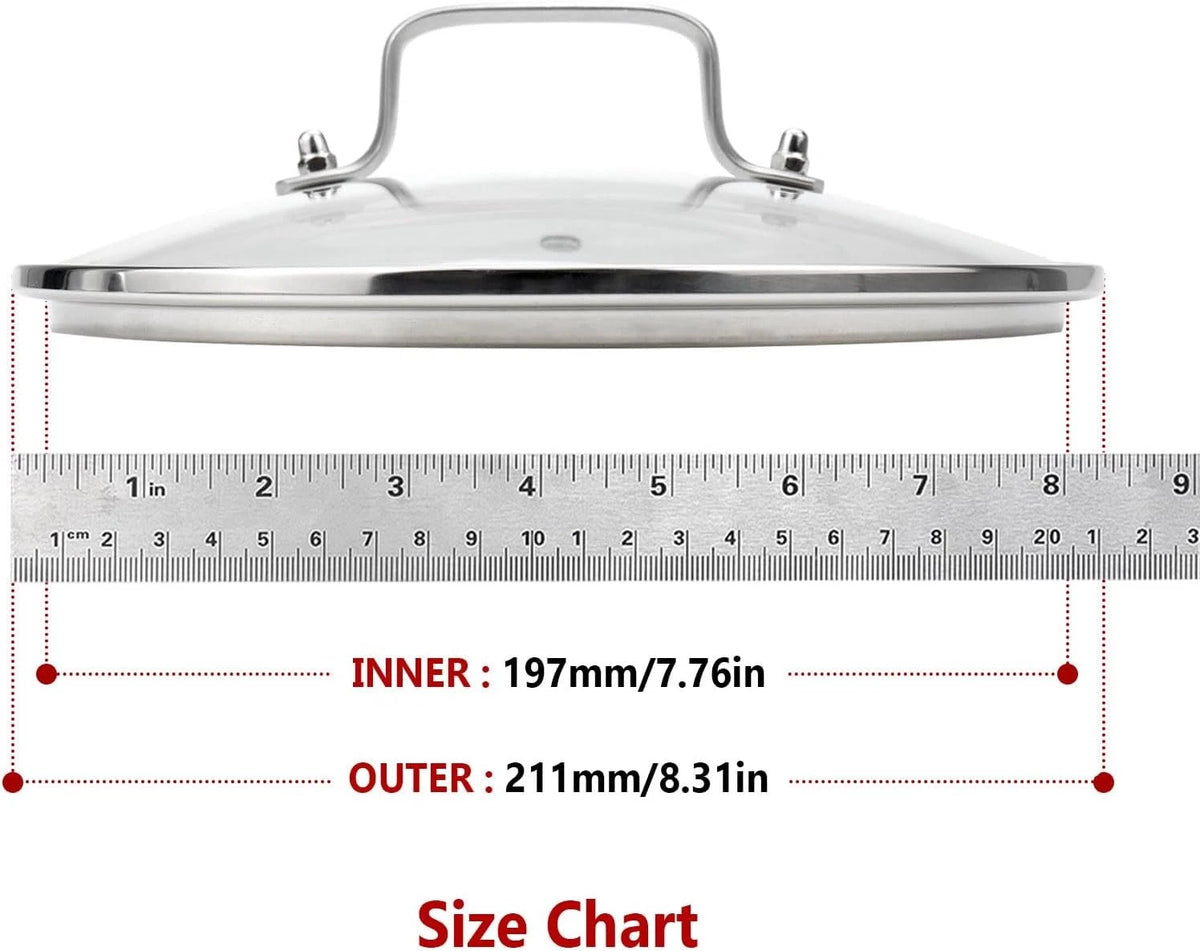 Set of 1 Tempered Glass Lid for Pots, Pans, Skillets (8")