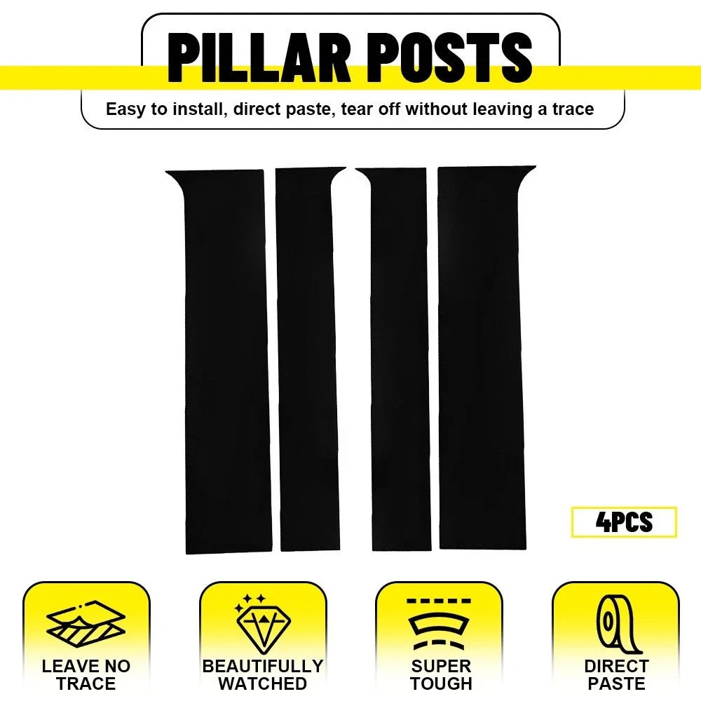 Black Pillar Post Window Trim Kit for Chevy Colorado GMC Canyon (2015–2022)