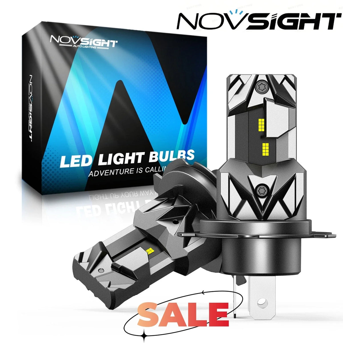 2X H4 LED Headlight Bulbs for NOVSIGHT (6500K, 16000LM, 60W)