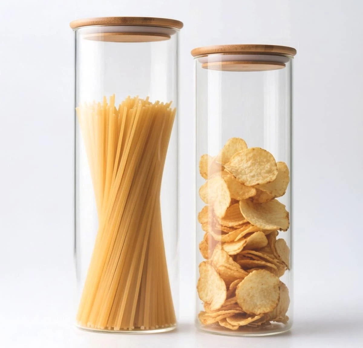 2X 37 oz Glass Food Storage Jars with Airtight Lids for Kitchen (66–66)