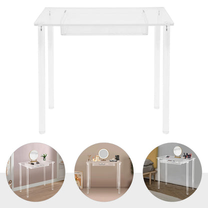 Acrylic Makeup Vanity Desk for Clear Vanity Table with Drawer