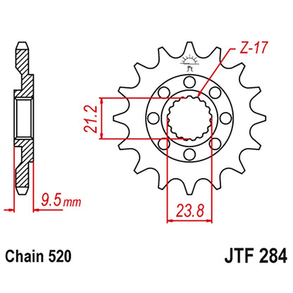 14T Front Sprocket for Honda CR250R (1988–2008) JTF284.14b