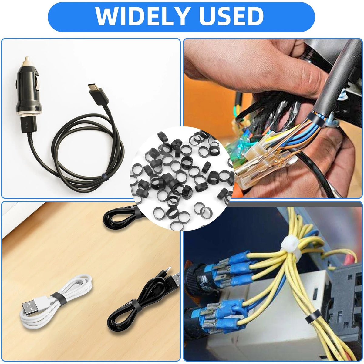 100 PCS Silicone Rubber Bands for Various Applications (0.5 Inch)