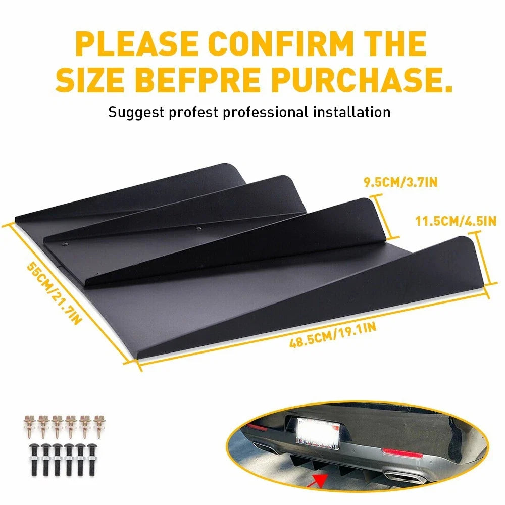Rear Splitter + 4 Fins Diffuser for Subaru Impreza WRX STI