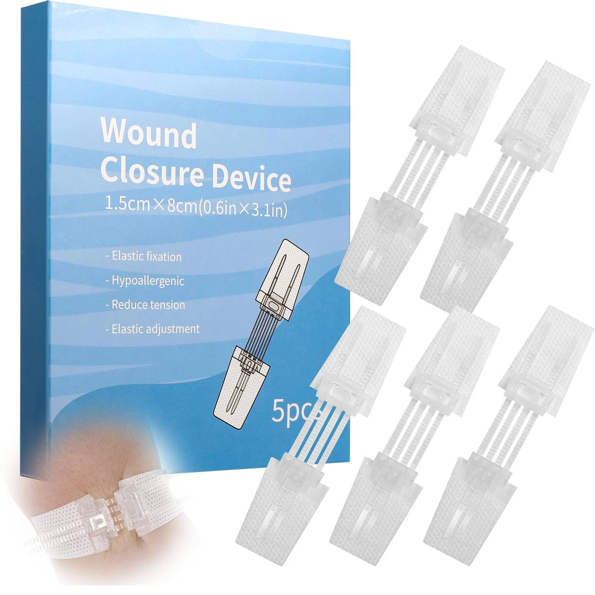 5PCS Wound Closure Strips for First Aid (Sterile Skin Suture)