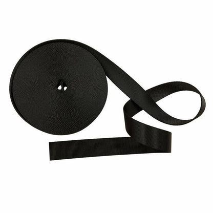 2X 1 Inch Wide Black Nylon Heavy Duty Webbing Strap (22-110 Yards)
