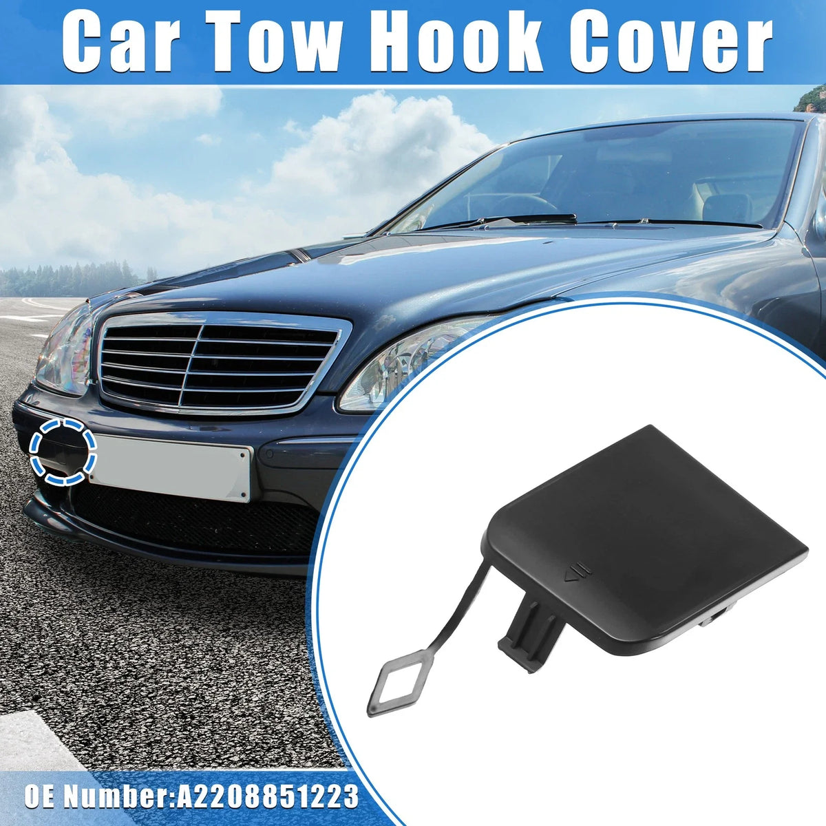 Tow Hook Eye Hole Cover Cap for Mercedes-Benz S 430 (2003–2006)