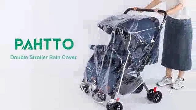 Double Stroller Rain Cover for Side by Side Stroller (Rain/Wind/Snow/Dust)