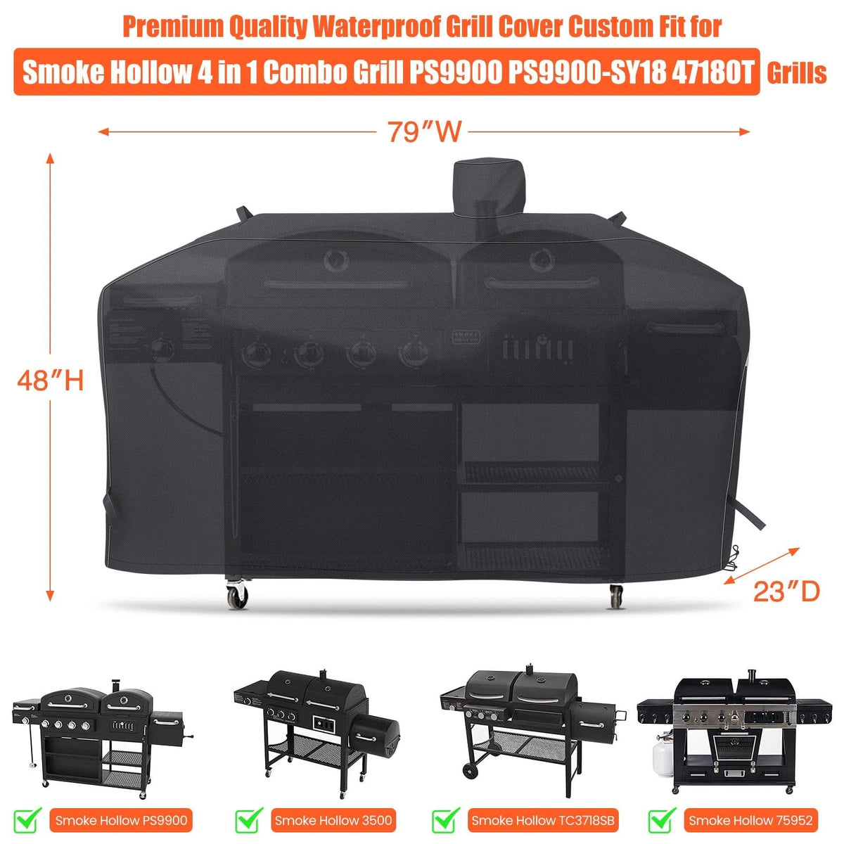 Grill Cover for Smoke Hollow 4 in 1 Combo GC7000 (2015–2023)