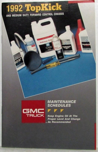 Maintenance Schedules Booklet for GMC TopKick Truck (1992)