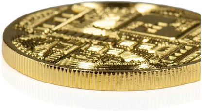 3 Pcs Gold Plated Bitcoin Coin 40mm Commemorative Crypto Collectible