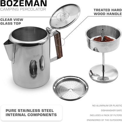 12 Cup Stainless Steel Coffee Pot for COLETTI Bozeman