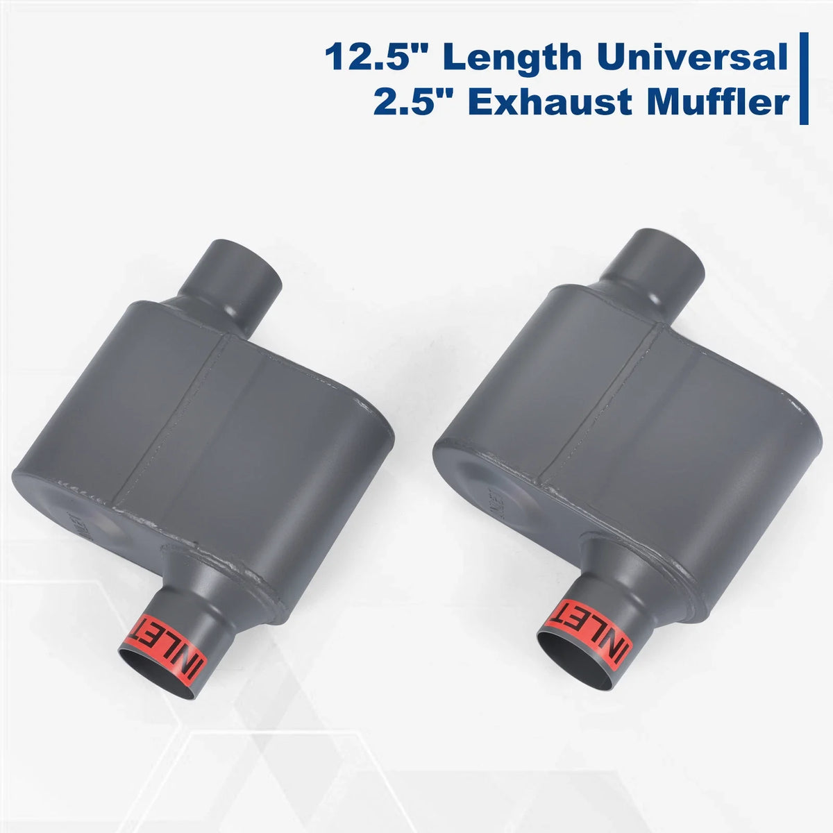 2.5" Inlet/Outlet Race Performance Chambered Exhaust Muffler Pair for